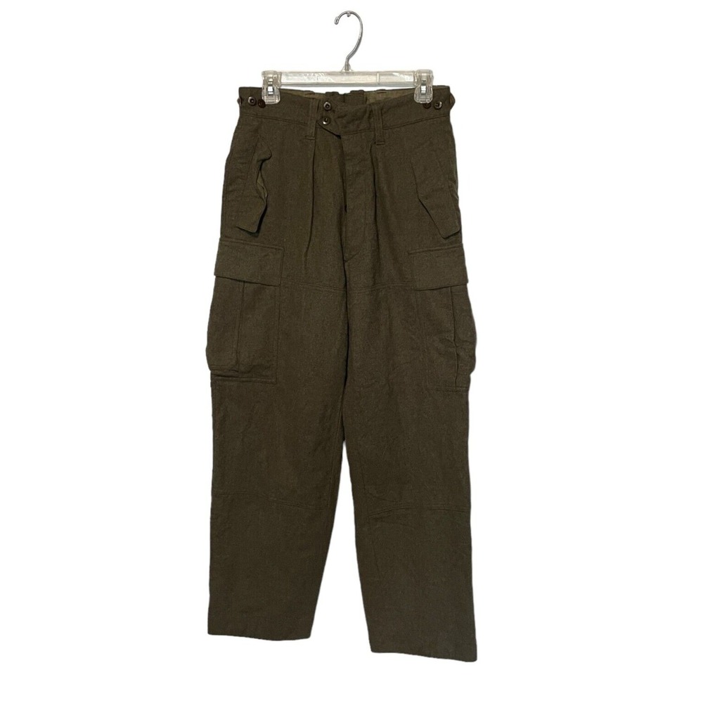 Vintage Bundeswehr German Pants Mens 29 Brown Wool Military Cargo Germany 60s